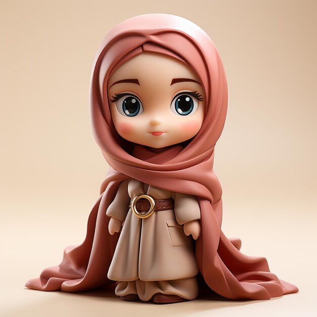 3D Muslim Hijab Character