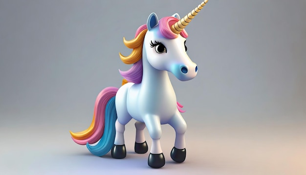 3d mythical unicorn for kids figurine style