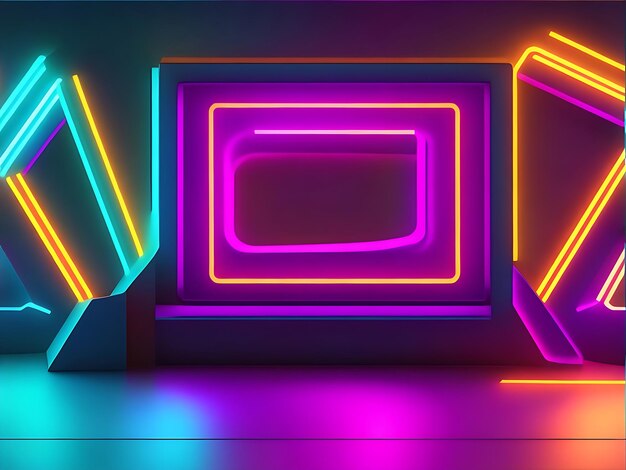 3D Neon Background ai generated