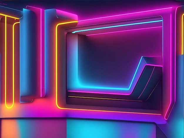 Photo 3d neon background ai generated