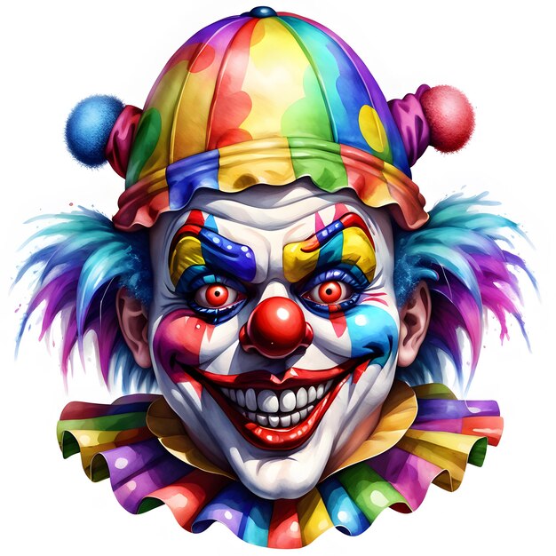 Foto 3d neon kleuren grappige clown clipart