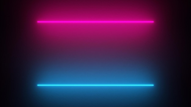 3d neon light background 3D rendering of a strip of LED lighting