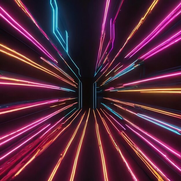 3d neon lights background