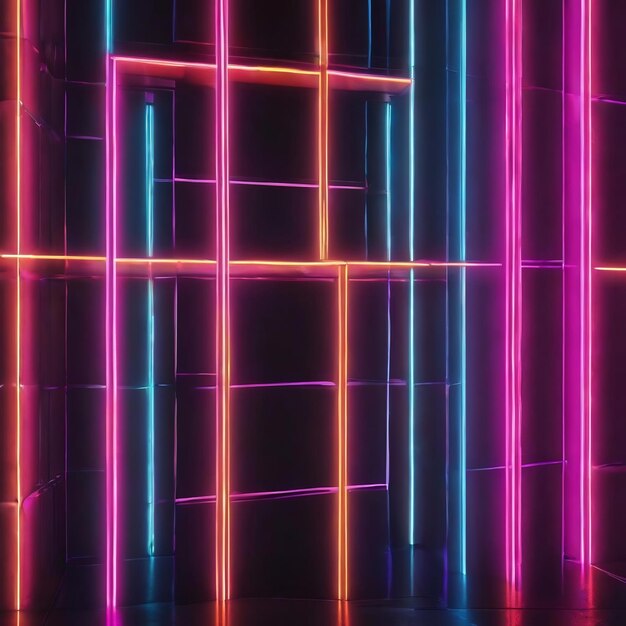 3d neon lights background