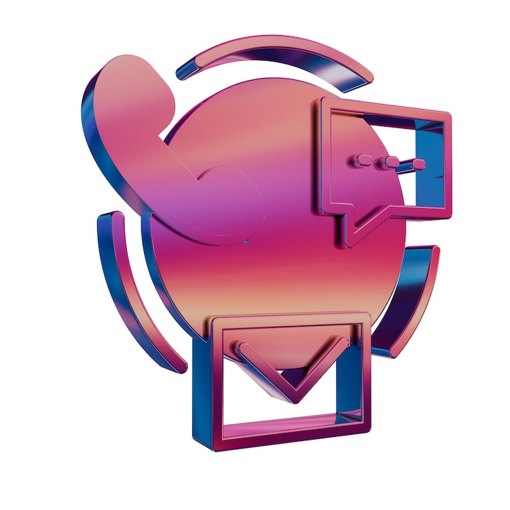 Photo 3d neon retro icon 顧客支援符號 網上購物