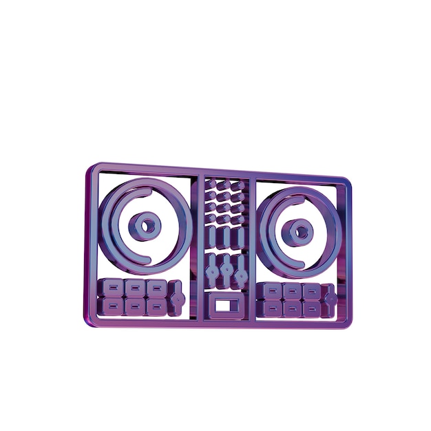 3D ネオン レトロ アイコン DJ ミクサー