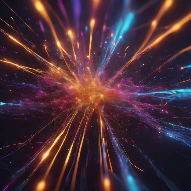 3d network communications background with flowing particles