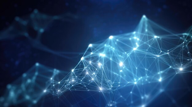 3D network connections with plexus design background Generative AI AIG21