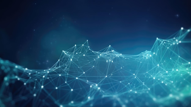 3D network connections with plexus design background Generative AI AIG21