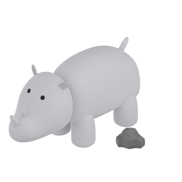 3D Neushoorn Illustratie