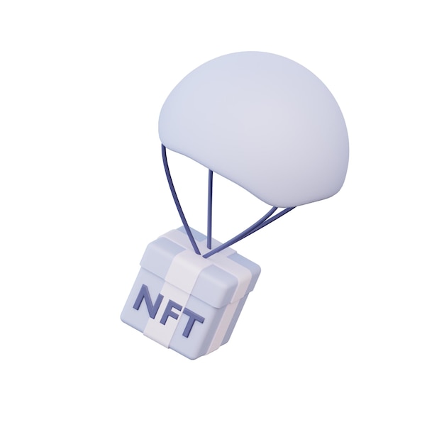 Photo 3d nft air drop illustration