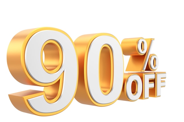 3D ninety percent off 90 off 90 sale 3D illustration