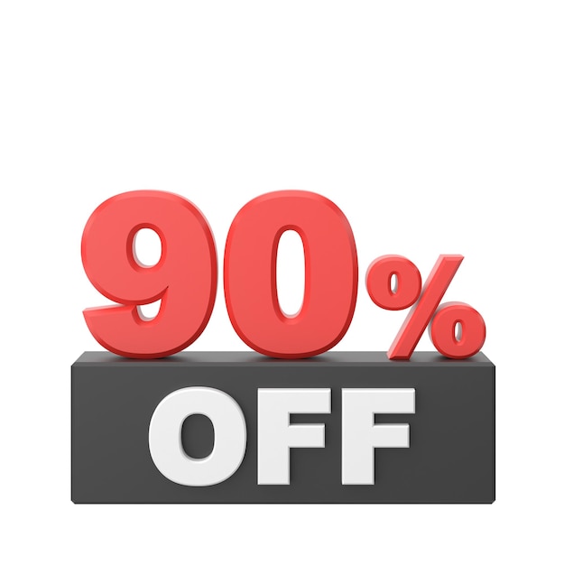 3D ninety percent off 90 off Sale banner decoration