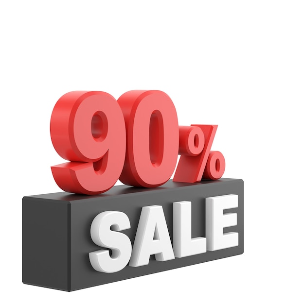 3D ninety percent sale 90 sale Sale banner decoration