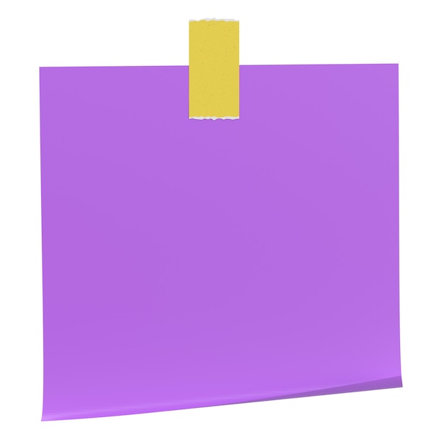 3D бумага для заметок Sticky note 3D иллюстрация