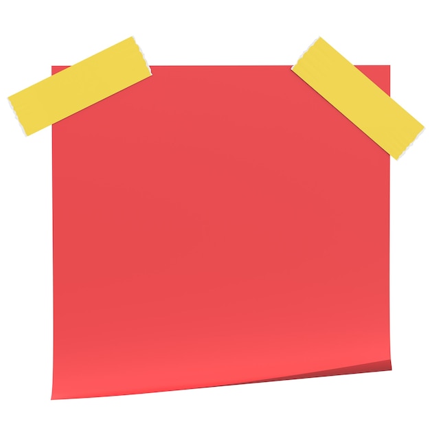 3D notepad Sticky note 3D illustration