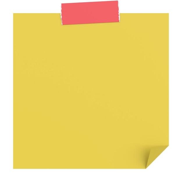 3D notepad Sticky note 3D illustration