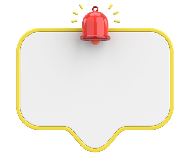 3D Notification Box 3D Illustration