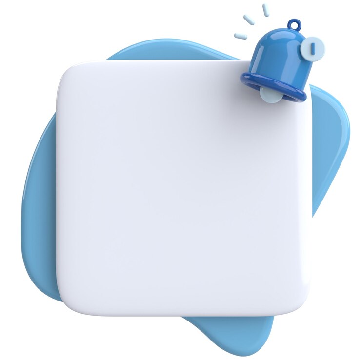 Photo 3d notification box 3d illustration