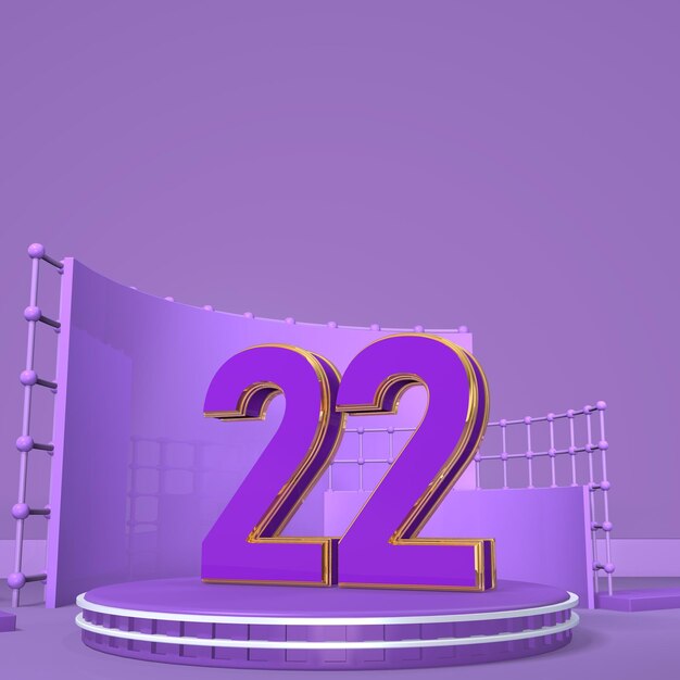 3d number on podium rendering