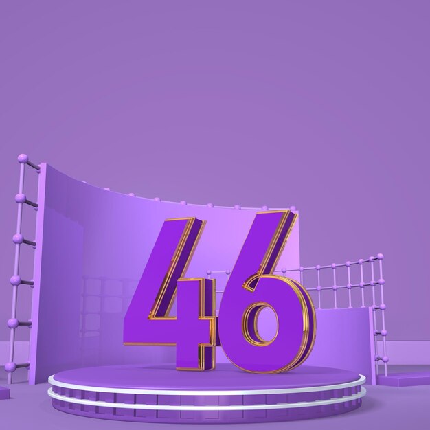 3d number on podium rendering