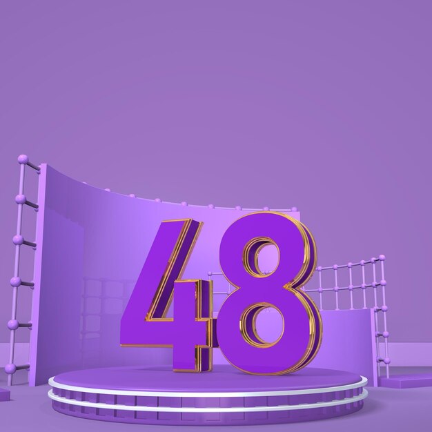 3d number on podium rendering