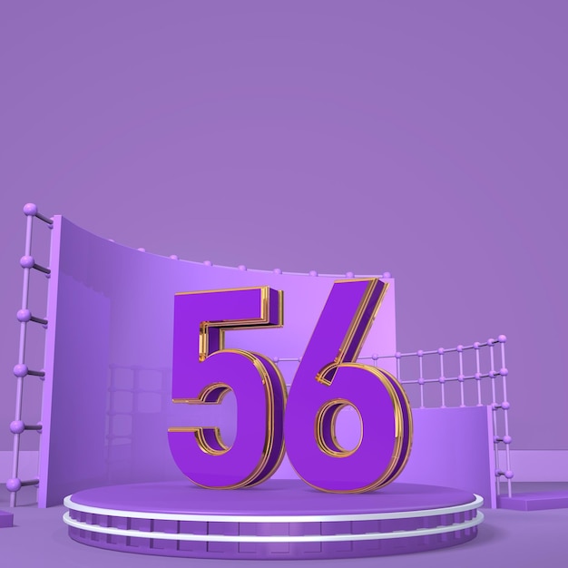 3d number on podium rendering