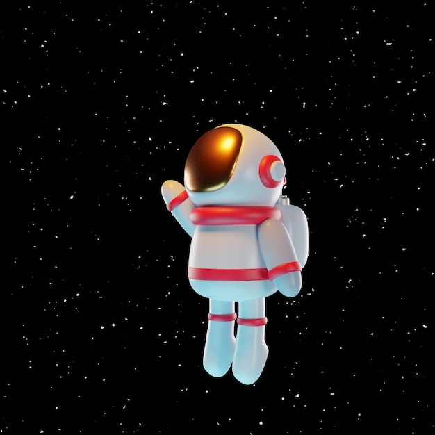 3d object of astronaut with black background