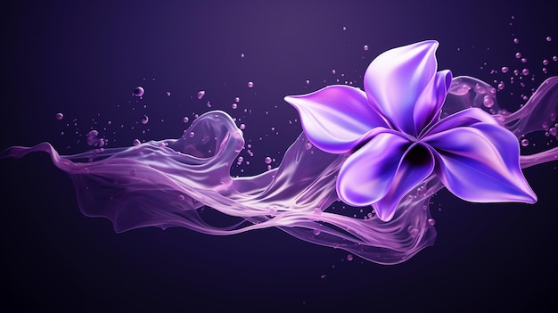 3d object of living lavender liquid plasma background