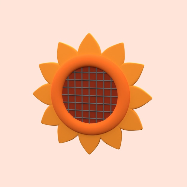 3d object of sunflower harvest time