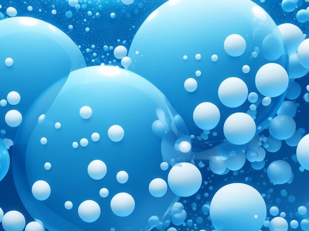 Photo 3d ocean blue spheres cluster an abstract background of depth and serenity