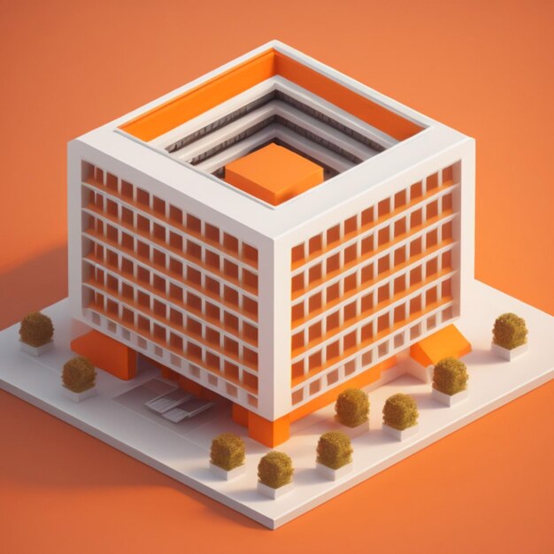 3D office building AI generated