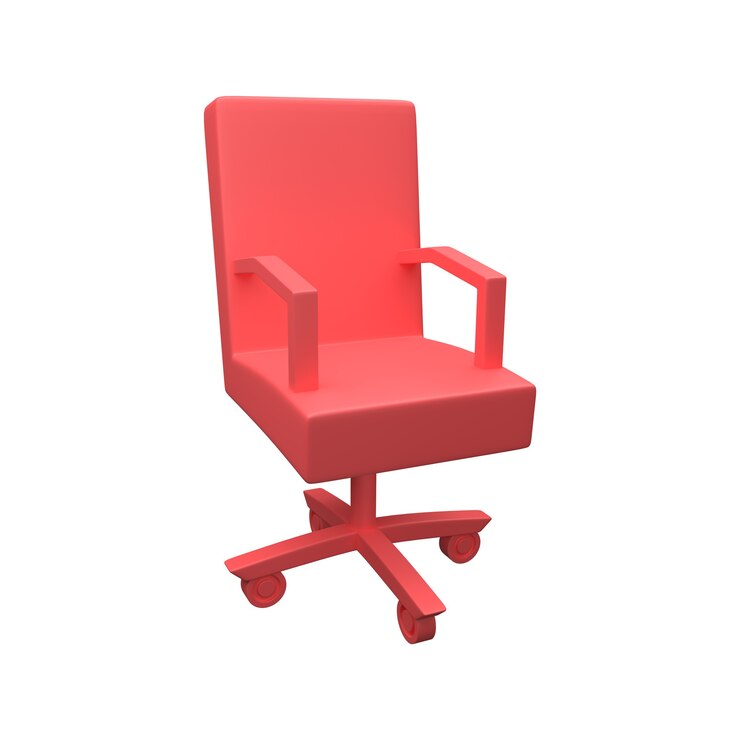 Photo 3d 사무실의 자 그림 흰색 배경에 고립입니다. 사무실 의자 3d 그림