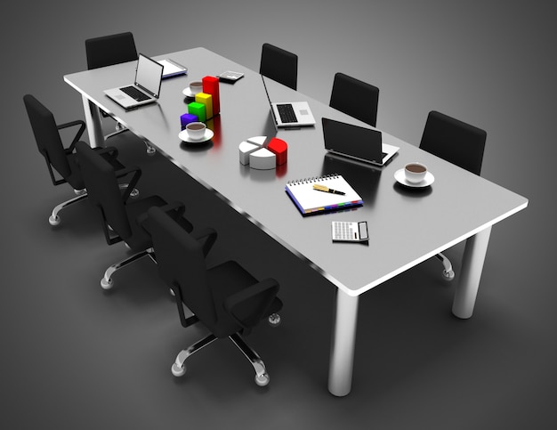 3d Office meeting room . 3d illustration