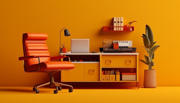 3D office objects Minimal pop art scene Creative theme