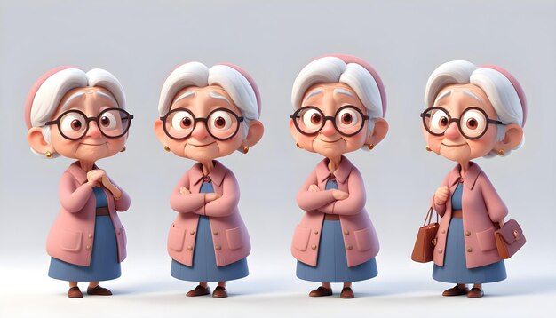 3D OLD WOMEN CHARACTER SET OLD WOMEN