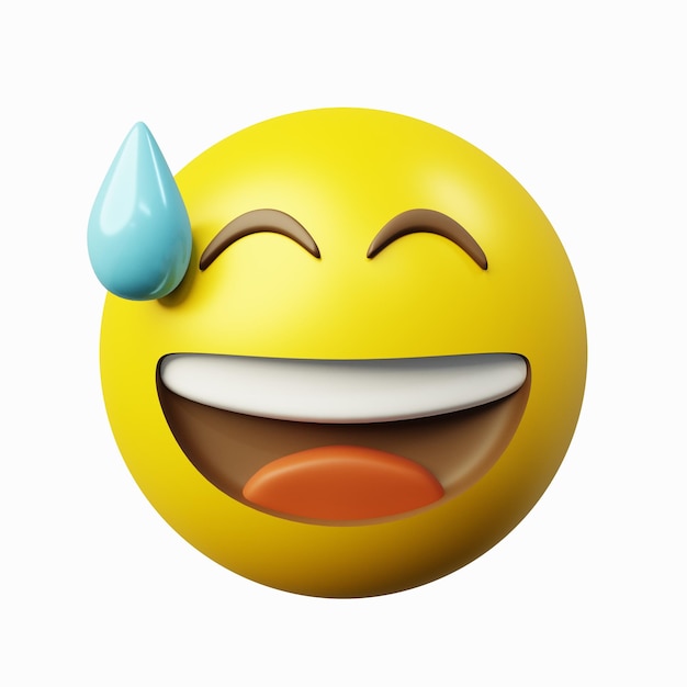 3d ongemakkelijke emoji of emoticon