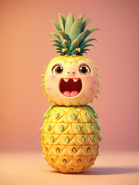 3d ontwerp van ananas AI generatief