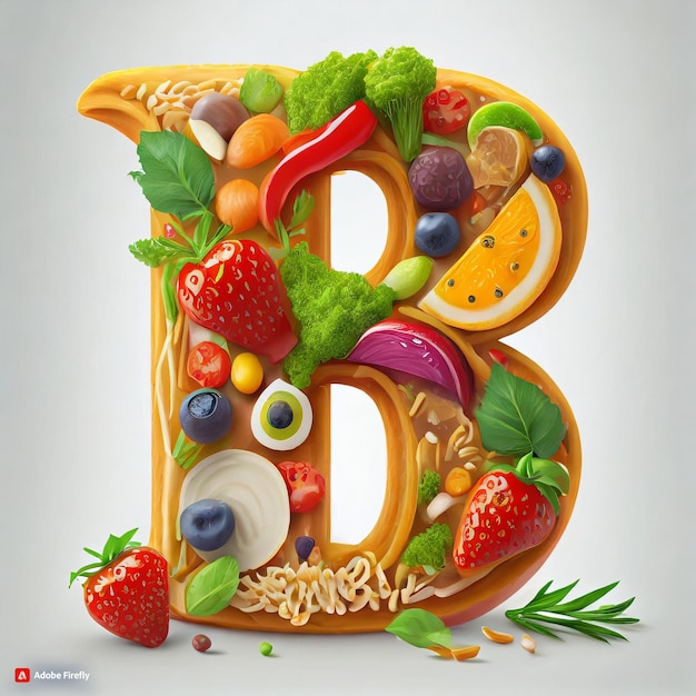 3D-ontwerp van het lettertype Food B