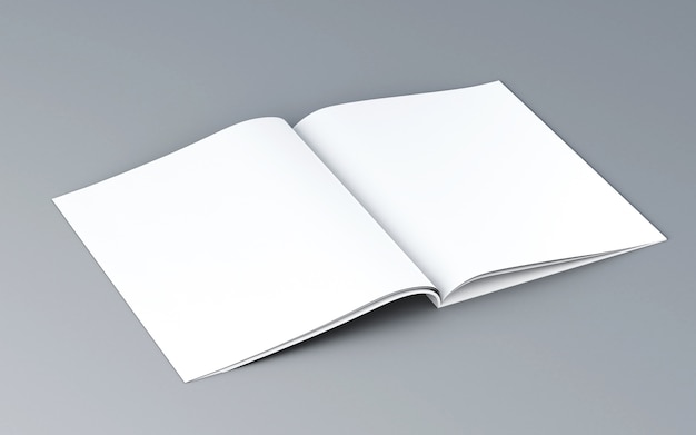 3d opened magazine. Mockup