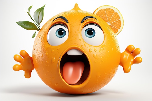 3D Orange Cartoon Character