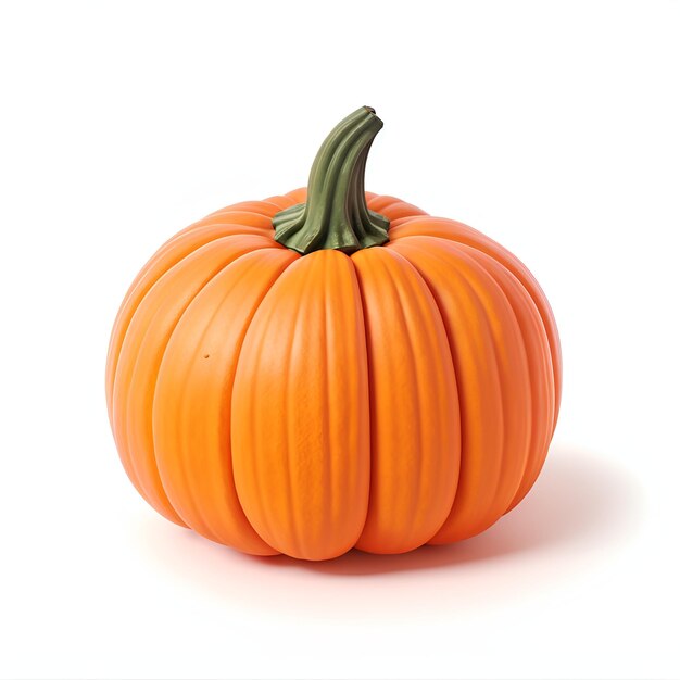 3D orange pumpkin on white background