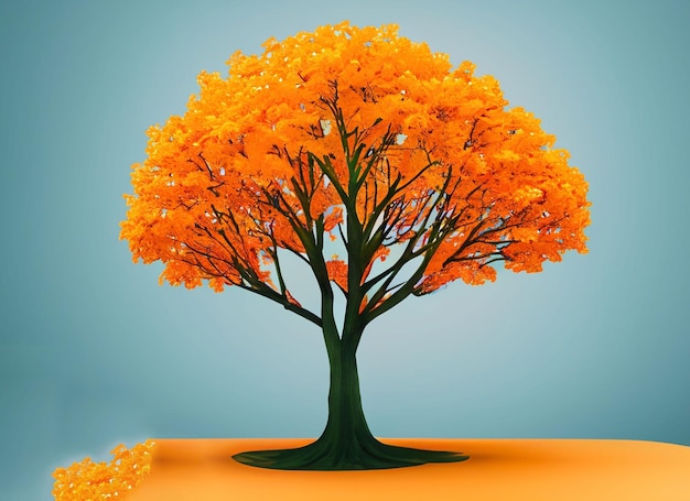 3d orange tree