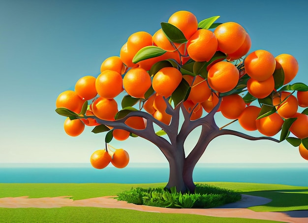 3d orange tree