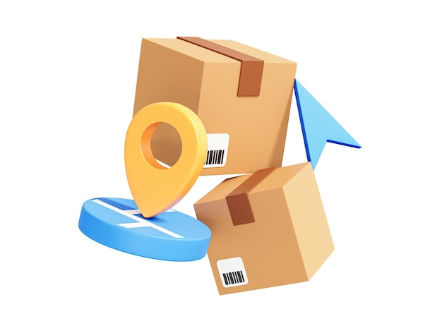 3D-ordertracking met kartonnen dozen en locatiepin