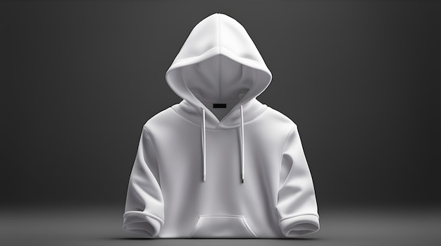 3d oversized stylish white hoodie on the hanger on the black background the hoodie is only white