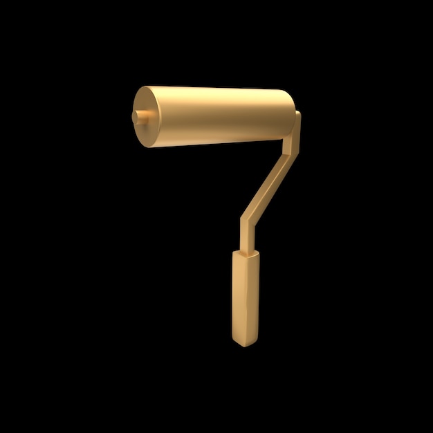 3D paint roller illustration. 3d illustration of paint roller.