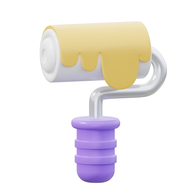 3D Paint Roller Isolated Icon Illustration Render