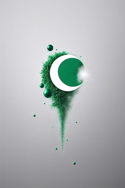 3d Pakistan elegant flag with particles