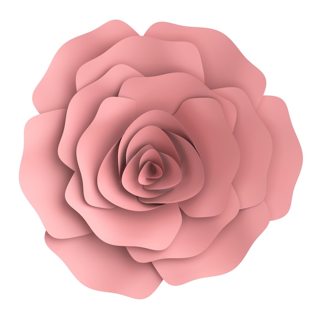 3D 종이 꽃 파스텔 꽃 3D 일러스트레이션